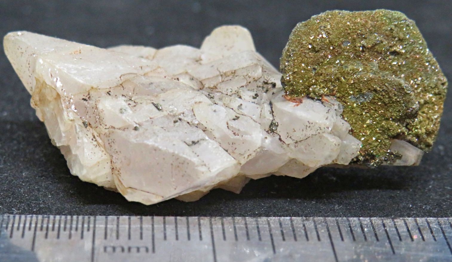 Pyrite on Calcite from Broken Hill (stock code B7B0322) McCarthurs Mineral Specimens